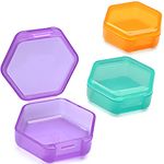 3 PCS Small Pill Box, BPA Free Pill Case to Hold Vitamins, Moistureproof Daily Pill Box Organiser for Travel, Portable One Day Pill Case Container (Cyan-Orange-Purple)