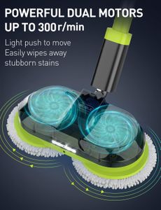 BIUBLE Cordless Electric Mop – Dual Spin Floor Cleaner with LED, Water Sprayer, 300ml Tank