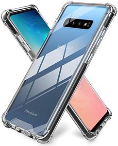 ProCase Galaxy S10 Case, Slim Hybrid Crystal Clear TPU Bumper Cushion Cover with Reinforced Corners, Transparent Scratch Resistant Rugged Cover Protective Case for Samsung Galaxy S10 2019 –Black Frame