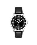 BOSS Analogue Quartz Watch for Men with Black Leather Strap - 1513954