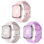 Joehwerr 3 Pack Compatible for Apple Watch Sport Straps 40mm 41mm 38mm 42mm 44mm 45mm 46mm 49mm for Women Men, Recycled Vibrant Speckles Soft Silicone Band for iWatch SE Series 10 9 8 7 6 5 4 3 2 1