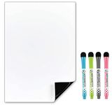 TMS Small Fridge Whiteboard, Mini Magnetic White Board, Dry Wipe Memo Board Magnet, To Do List, Weekly Meal Planner, Kitchen Notice Board with Dry Erase Markers - for Home, Kids or Office