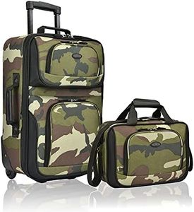 U.S. Traveler Rio Rugged Fabric Expandable Carry-on Luggage Set, Camouflage, Set, Rio Lightweight Carry-on Suitcase 20" Softside Expandable Design, Durable, Business and Travel