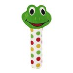 Pikipo Froggy Face Rattle Soft Toy with Squeeze Handle for Squeaky Sound (Green)