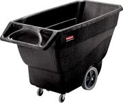 Rubbermaid Commercial HDPE Box Cart with Steering Wheel, 600-Pound Capacity, Black (FG101100BLA)