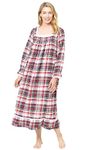 The 1 for U Martha Flannel Nightgown Women - Long Nightgowns for Women, Stewart Plaid, XX-Large