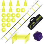 22 Yards Pro Agility Speed Ladder & Cones Football Training Equipment for Kids & Adults Kit Agility Training Footwork Drills | Hurdles Goalkeeper Training Equipment