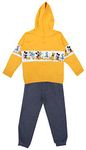 ICABLE Disney Baby Boys Pure Cotton Full Sleeves Mickey Printed Hooded Top and Bottom Set (18-24 Months, MickeyFriendsYellow)