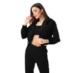 TESTED Zip Black Crop Hoodie for Women | Stylish Black Sweaters for Women&Girls | Women's Cotton Full Zipper Sweatshirt Hoodies with Side Pocket XL