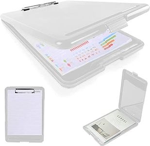 SAYEEC Clipboard with Storage, High Capacity Nursing Clipboard with Pen Holder, Plastic Storage Clipboard Folder with Low Profile Clip, A4 Portable Work Clipboard for Teachers School Office (White)