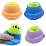 MONKEYTAIL UFO Alien Sqeeze Pops Toy - Set of 3 | Squishy Fidget Stress Relief Toys for Kids & Adults| Ideal as Birthday Return Gifts