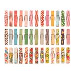 DECORA 100PCS Mini Colored Wooden Clothespins,Craft Clothespin Clips for Photo Clips Scrapbooking Crafts Gift Wrapping