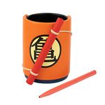 Grupo Erik Dragon Ball Pen Holder With Power Pole (Nyoibō) Pen | Pen Holder For Desk With Pen | Dragon Ball Gifts | Dragon Ball Merchandise | Goku Gifts | Pen Pot | Pencil Pot