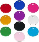 20Pcs Blank Pet ID Tags Colorful Aluminum Personalized Engraved Pet Name Tags Dog Cat Phone Number Tag Pendants with Hole (Round Shape)