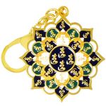 Feng Shui 28 Hums Lotus Mandala Keychain Harmony &Balance Peace Amulet Wealth Porsperity Success Good Luck Gift W5466, Green, 4.8*2.16inch