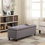 BLACK OAK 1 Seater Luper Tufted Storage Ottoman pouffes with Storage (Standard, Grey)