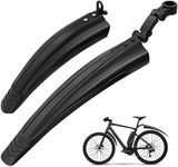 Ledeak Bike Mudguard Set, Portable Adjustable Road Mountain Bicycle Cycling Tires Front and Rear Mud Guard Fenders for MTB (Black)