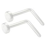 2pc 20g 0.8mm L-Shaped Nose Bar Ring Clear Bioflex Nostril Retainer Keeper Rings Small Flexible L Shape Bend Piercing