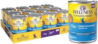 Wellness Complete Health Grain-Free Wet Canned Cat Food, Natural Ingredients, Made with Real Meat, All Breeds, Smooth Pate (Chicken & Herring, 12.5-Ounce Can, Pack of 12)