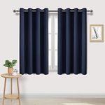 DWCN Navy Blue Blackout Curtains Block Light Room Darkening Thermal Insulated Grommet Window Curtain for Bedroom Living Room Privacy Drapes 52 x 54 Inch Length, Set of 2 Thick Curtain Panels