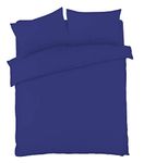 Olivia Rocco Duvet Cover Set Easy Care Plain Dyed Quilt Cover Sets, King Royal Blue