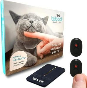 Tabcat V2 Cat & Kitten Tracker - More Accurate Than GPS - No Monthly Subscription - Includes 2 Homing Tags & 2 Splashproof Protective Cases - for Indoor & Outdoor Cats - Small & Lightweight Tags