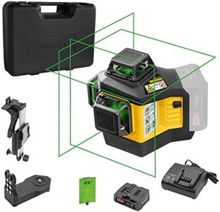 Stabila 12-V-System Kreuzlinienlaser LAX 600 G, selbstnivellierend, 3 x 360° grüne Laserlinien, max. Reichweite: 40 m, CAS-Akku und -Ladegerät (EU), Universal- Wandhalterung, Tragekoffer, 19797, Gelb