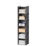 YOUDENOVA Hanging Closet Organizers and Storage, 6-Shelf Closet Hanging Storage Shelves, Grey