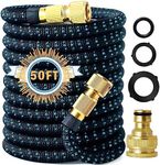 50FT Garden Hose Retractable Garden Hose Kink Free Flexible Water Hose - Suitable for Garden Watering Car Washing Pet Bathing etc. (Blue)