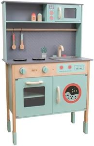 Owl & Fox Wooden Kitchen Set, Pretend Play for Girls and Boys with Sink, Hob, Taps, Microwave, Washing Machine, Utencils, FSC Sustainable, Traditional & Stylish, 3 years+, 69x29x106 cm H