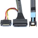 xiwai PCIe 5.0 MCIO 4X Mini Cool Edge IO to U.2 SFF-8639 NVME PCI-Express with 15P Sata Power Cable for SSD Mainboard 50cm