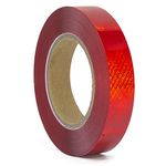 XFXIA Reflective Tape, 20M*2.5cm Reflector Tape Waterproof Outdoor, Self-Adhesive Safety Tape for Car Truck Motorcycle Boat Bike Trailer Camper Balance Baby Strollers Helmets on Night (Red, 2.5cm*20m)