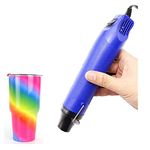 Mini Heat Gun for Epoxy Resin 300W Portable Handheld Black Heat Gun for Crafts Embossing, Shrink Wrapping, Drying Paint, Clay, Rubber Stamp Heat Tools, Dryer Craft Heat Tool for Cup Turner (Blue)