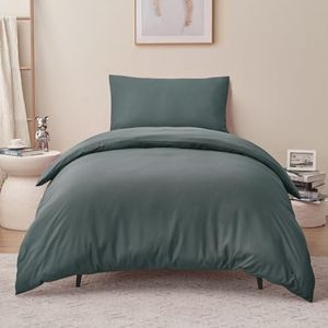 RUIKASI Funda Nordica Cama 90 - Juego de Funda Edredon 150x220, con Funda Almohada 50x75 cm, Microfibra, Suave y Transpirable, Gris Oscuro