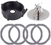 Replacement Blender Parts for Oster Pro 1200 Blender, Includes Stainless Steel Blender Cutter Blade 164160, Jar Base Bottom Cap 179854-000-000 and 4Pcs Silicone Rubber Gaskets 182341-000-842