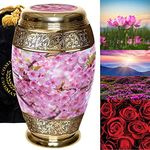 Cherry Blossom Cremation Urn for Ashes for Women - Personalized Cremation Urns for Human Ashes Adult Female Decorative Urns - Beautifully Handcrafted Large Rose Urn for Ashes for Women