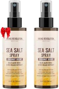 Viking Revolution Coconut Sea Salt Spray for Men - Styling, Volumizes & Enhances natural curls, Provides beach hair look, Boosts volume, Soothes with Kelp, Aloe Vera & Red Algae - 2 pk