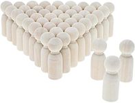 Bright Creations Wood Peg Dolls, Peg Doll Kit (1.77 in, 50-Pack)