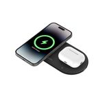 Belkin Magsafe 2-in-1 Wireless Charging Pad Qi2 15W| Additional USB-C Port | Fast Charging Station for iPhone 16, 15, & 14 Series, AirPods, and More | Black
