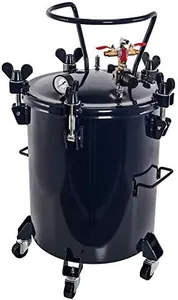 TCP Global 10 Gallon (38 Liters) Pressure Pot Tank for Resin Casting - Heavy Duty Powder Coated Pot with Air Tight Clamp On Lid, Caster Wheels, Regulator, Gauge - Use for Curing Resin in Casting Molds