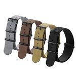 Ritche Military Ballistic Nylon Strap 16mm 18mm 20mm 22mm Premium Nylon Watch Band Strap With Stainless Steel Buckle (4 Packs), Valentine's day gifts for him or her, Black / Gray / Dark Brown / Dark