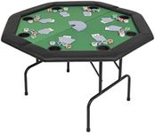 vidaXL 8-Player Folding Poker Table 2 Fold Octagonal Green