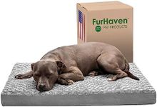 Furhaven Pet Ultra Plush Deluxe Memory Foam Pet Bed, Gray, LG-27X36X3, 33108012-M