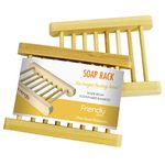 Friendly Soap - Natural Soap Rack, Natural Bamboo, Safe & Non-Toxic, Anti-bacterial, Mould Resistant, Eco-Friendly, Plant Based Alternative, Palm-Free, Biodegradable 36g