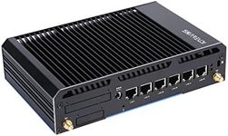 Sharevdi Micro Firewall Appliance 6 NIC, Fanless Mini PC In-tel Core I3 6006U for Networks/Soft Routing, 8GB DDR4 128GB SSD Mini Desktop Computer, Support AES NI, USB3.0/HDMI/COM RS232