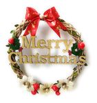 Sau Rang Decorated Christmas Wooden Wreath for Front Door - Size 8 inch, Wall Hanging, Decoration for Church, Home, Office, Shopping malls, Shops, Christmas Decoration Item - (1)