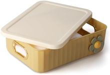 BELLE VOUS Yellow Plastic Storage Box with Lid - Home Storage Box/Shelf Storage Box for Cupboards - Multipurpose Plastic Storage Basket Organiser