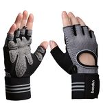 BOODUN Eroilor Weight Lifting Gloves, Breatheable Gym Gloves with Wrist Support & Anti-Slip Grip Padded Palm for Workout, Training, Fitness, Cycling and Exercise, Women/Men - Gray - L/XL