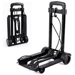 GEEZY Folding Hand Truck Trolley Heavy Duty Sack Cart Carrier Portable Lightweight Adjustable Handle Noiseless Wheels with Durable Cord Moving Luggage Office Auto Travel Warehouse 30kg