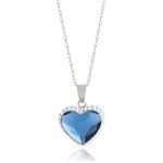 Amazon Collection Sterling Silver Elements Two Tone Heart Pendant Necklace, 18"